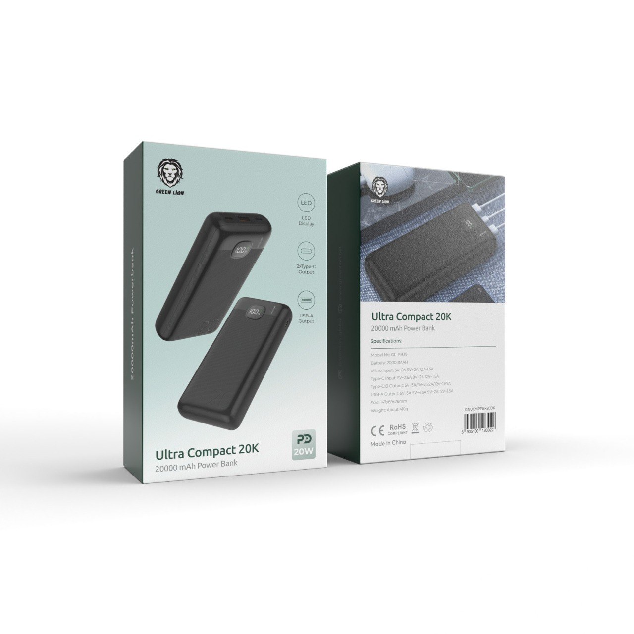 پاوربانک گرین لاین مدل Ultra Compact با ظرفیت 10000 میلی آمپر ساعت