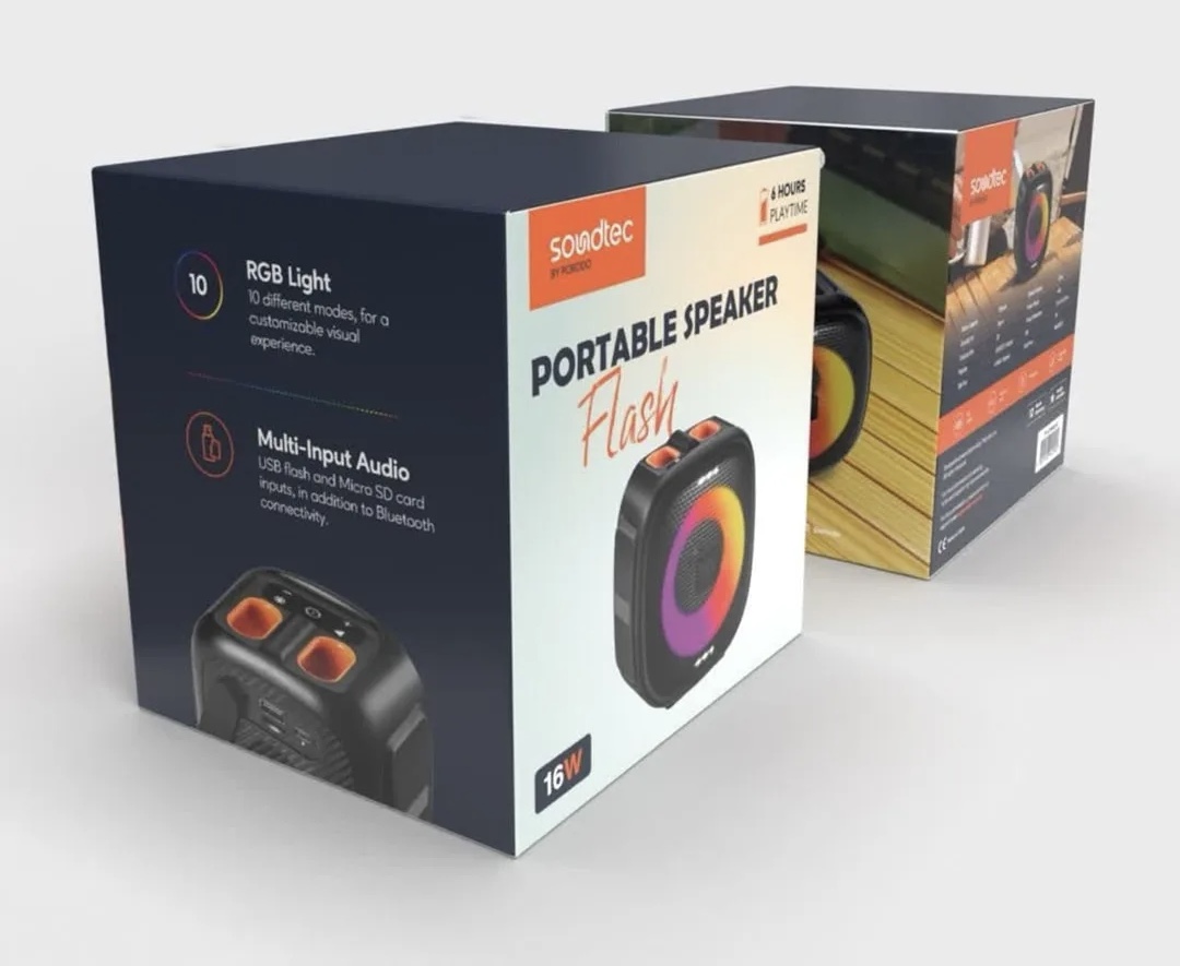 اسپیکر بلوتوثی قابل حمل پرودو Porodo Soundtec Flash Portable Speaker