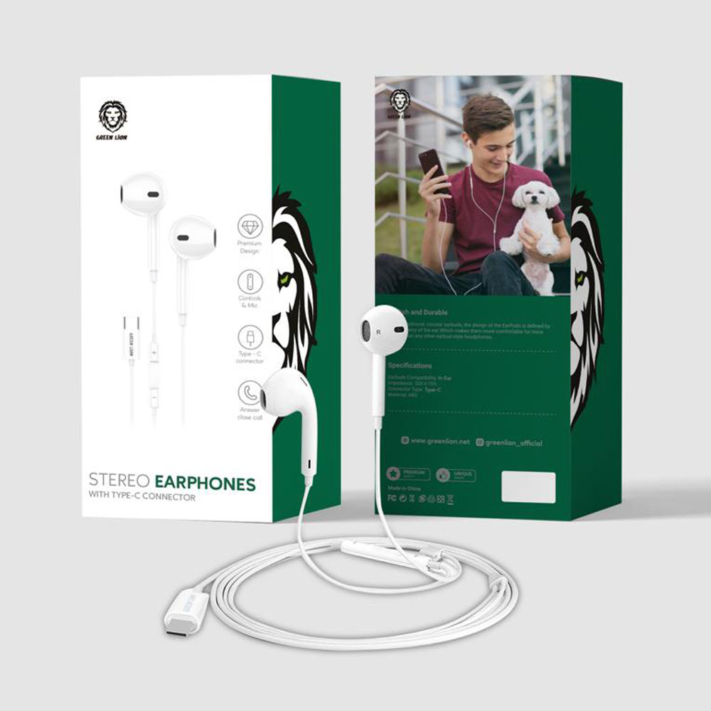 هندزفری تایپ سی گرین لاین Green Stereo Earphones