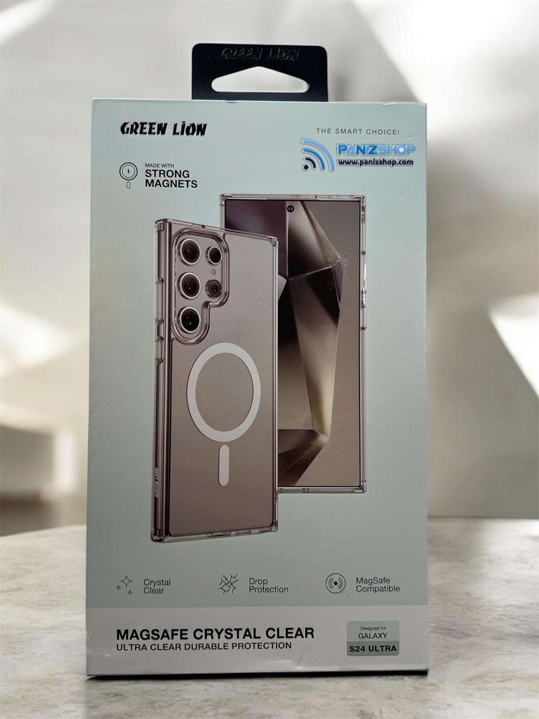 قاب گرین لاین مگسیف شفاف کریستالی Samsung S24 ultra