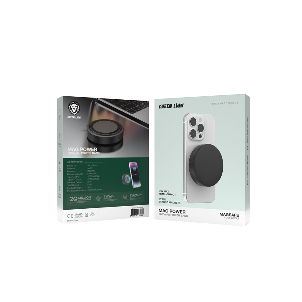 پاوربانگ مگ پاورگرین Green Mag Power 3000mAh
