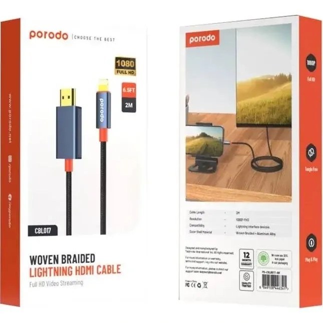 کابل لایتنینگ به HDMI پرودو Porodo